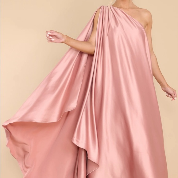 NWTs Grecian Pink One Shoulder Statement Maxi Dress - Picture 7 of 11